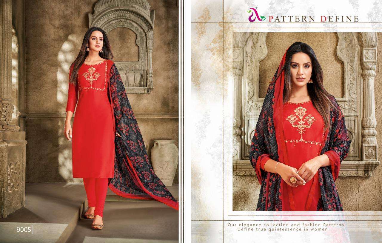 DAIRY MILK VOL-33 BY ANGROOP PLUS 9000 TO 9015 SERIES BEAUTIFUL STYLISH FANCY COLORFUL CASUAL WEAR & ETHNIC WEAR CHANDERI COTTON DRESSES AT WHOLESALE PRICE