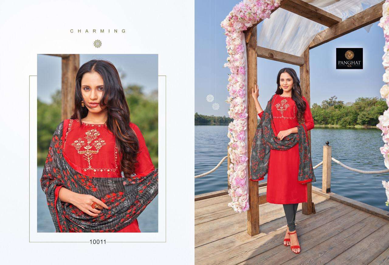 PANKHUDI VOL-2 BY PANGHAT NX 10008 TO 10019 SERIES BEAUTIFUL STYLISH SUITS FANCY COLORFUL CASUAL WEAR & ETHNIC WEAR & READY TO WEAR MODAL COTTON WITH EMBROIDERY DRESSES AT WHOLESALE PRICE