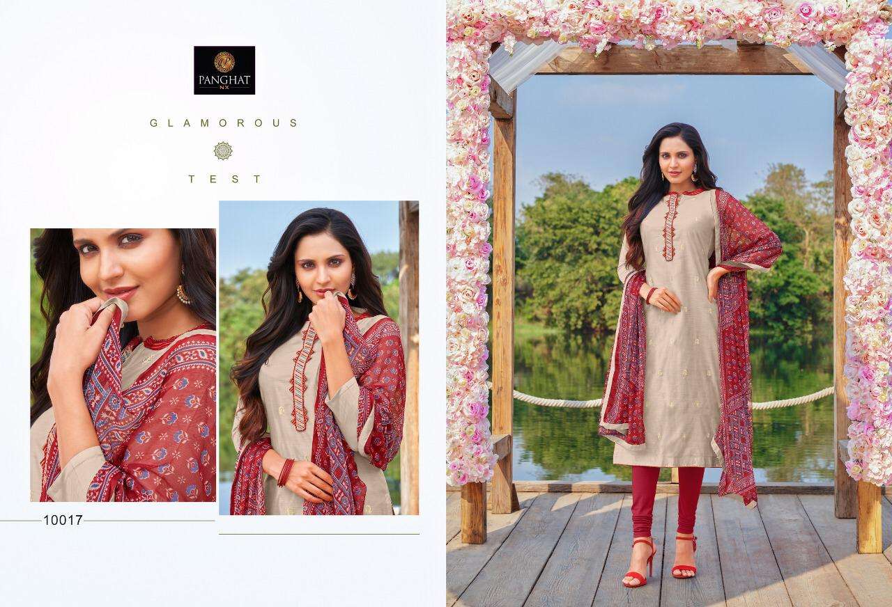 PANKHUDI VOL-2 BY PANGHAT NX 10008 TO 10019 SERIES BEAUTIFUL STYLISH SUITS FANCY COLORFUL CASUAL WEAR & ETHNIC WEAR & READY TO WEAR MODAL COTTON WITH EMBROIDERY DRESSES AT WHOLESALE PRICE
