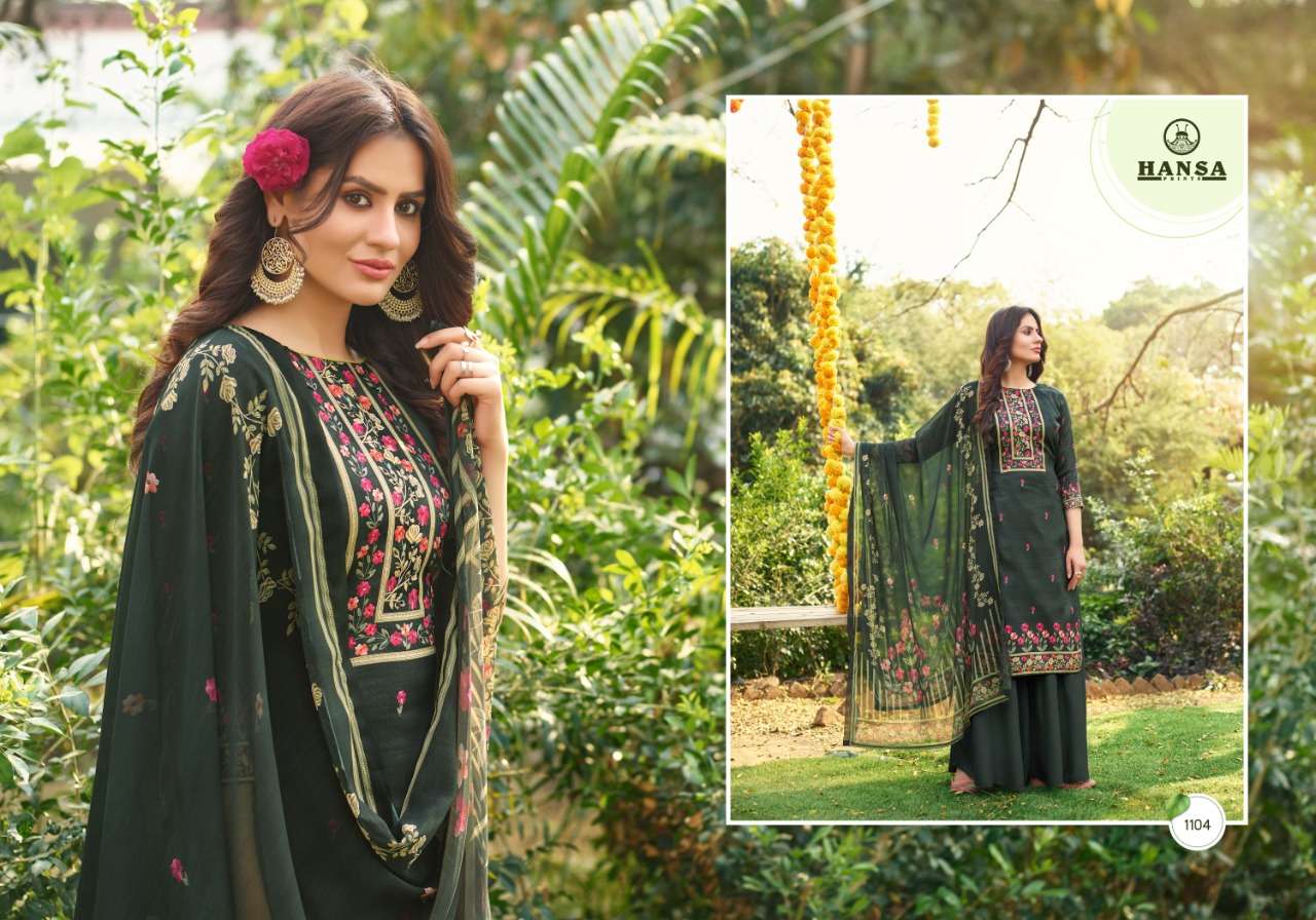 HIDAYA ANUSHKA BY HANSA PRINT 1101 TO 1108 SERIES BEAUTIFUL SUITS COLORFUL STYLISH FANCY CASUAL WEAR & ETHNIC WEAR JAM COTTON DIGITAL PRINT WITH HAND WORK DRESSES AT WHOLESALE PRICE
