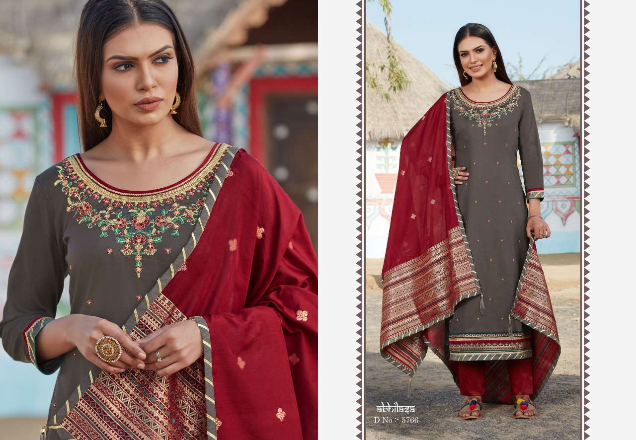 RAJ GHARANA VOL-2 BY KESSI FABRICS 5761 TO 5768 SERIES INDIAN TRADITIONAL WEAR COLLECTION BEAUTIFUL STYLISH FANCY COLORFUL PARTY WEAR & OCCASIONAL WEAR JAM SILK KHATLI WORK AT WHOLESALE PRICE