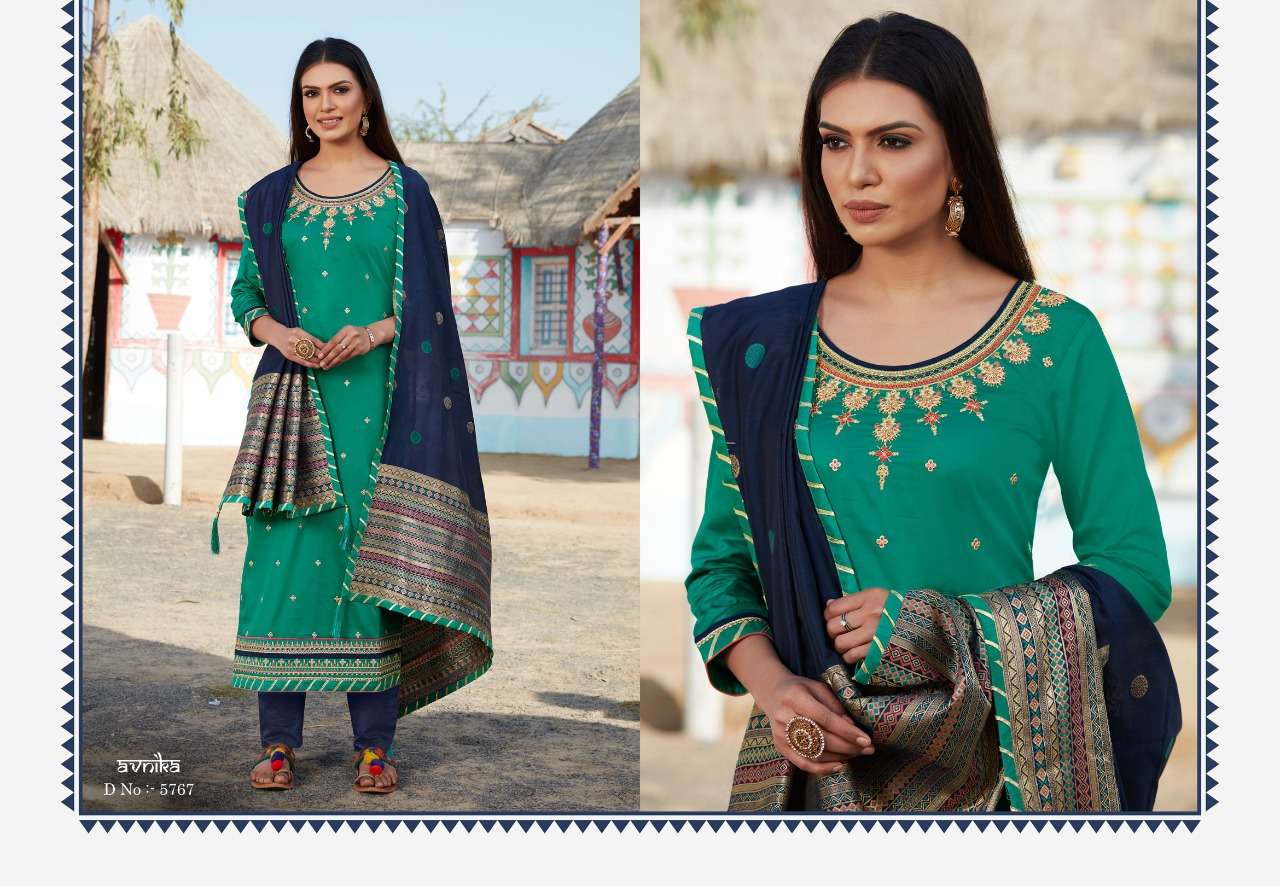 RAJ GHARANA VOL-2 BY KESSI FABRICS 5761 TO 5768 SERIES INDIAN TRADITIONAL WEAR COLLECTION BEAUTIFUL STYLISH FANCY COLORFUL PARTY WEAR & OCCASIONAL WEAR JAM SILK KHATLI WORK AT WHOLESALE PRICE