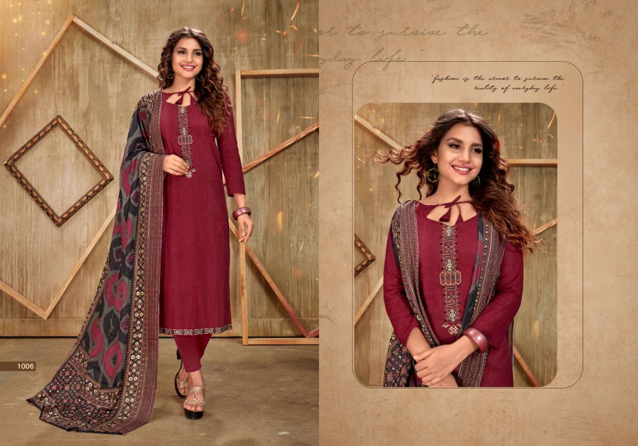 AROHI BY KESARIYA 1001 TO 1008 SERIES BEAUTIFUL SUITS COLORFUL STYLISH FANCY CASUAL WEAR & ETHNIC WEAR CAMBRIC COTTON DIGITAL PRINT WITH EMBROIDERY DRESSES AT WHOLESALE PRICE