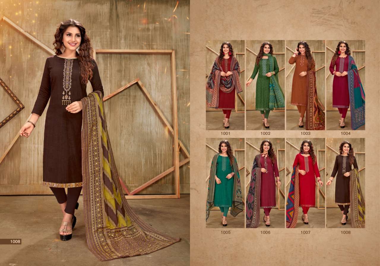 AROHI BY KESARIYA 1001 TO 1008 SERIES BEAUTIFUL SUITS COLORFUL STYLISH FANCY CASUAL WEAR & ETHNIC WEAR CAMBRIC COTTON DIGITAL PRINT WITH EMBROIDERY DRESSES AT WHOLESALE PRICE