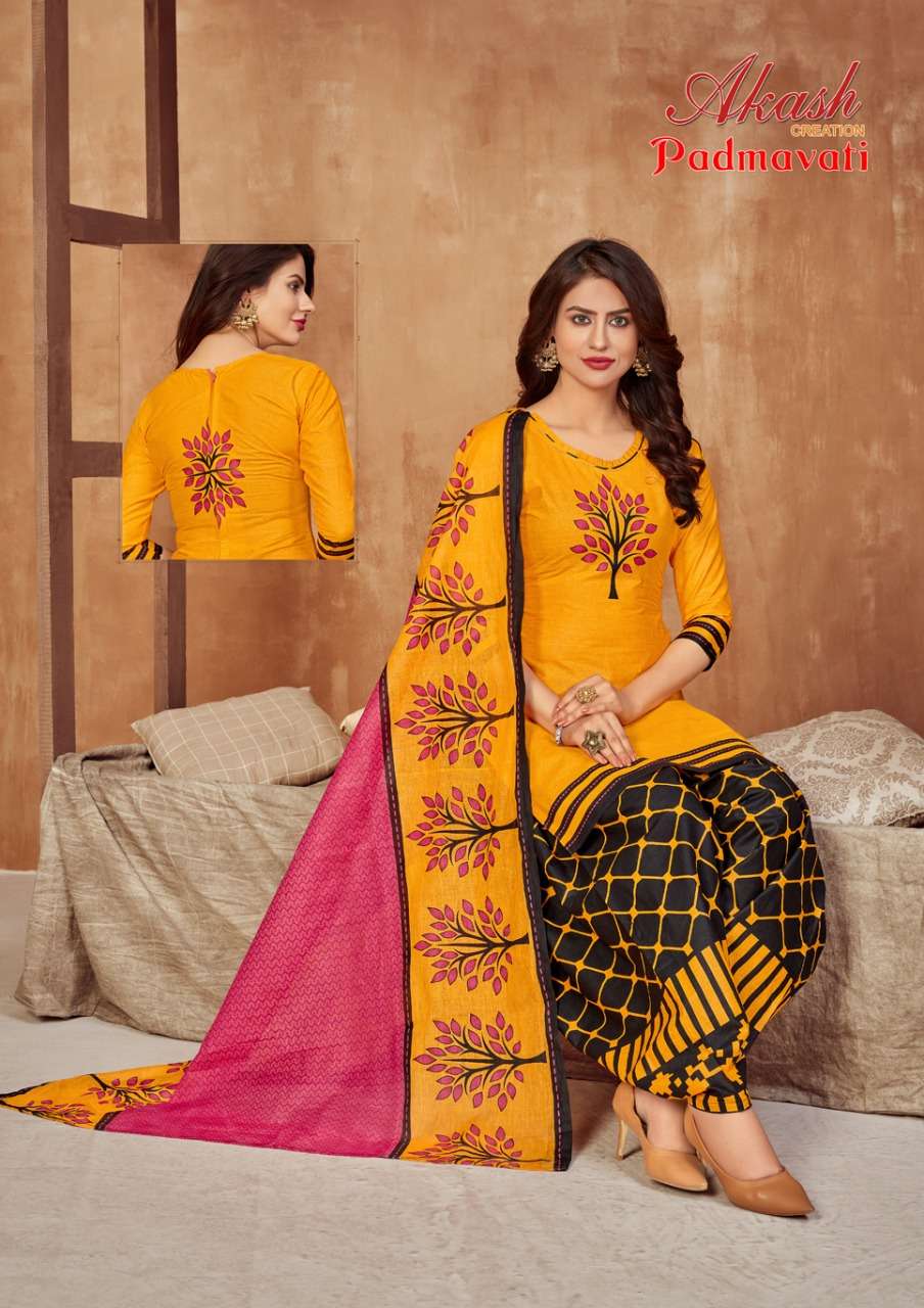 PADMAVATI VOL-12 BY AKASH CREATION 12001 TO 12010 SERIES BEAUTIFUL STYLISH SUITS FANCY COLORFUL CASUAL WEAR & ETHNIC WEAR & READY TO WEAR COTTON PRINTED DRESSES AT WHOLESALE PRICE
