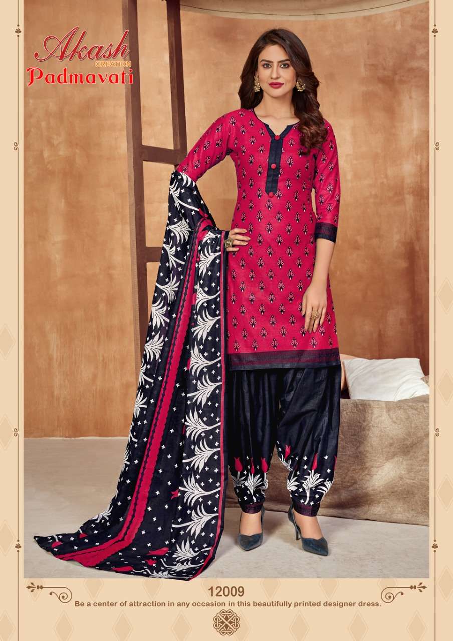 PADMAVATI VOL-12 BY AKASH CREATION 12001 TO 12010 SERIES BEAUTIFUL STYLISH SUITS FANCY COLORFUL CASUAL WEAR & ETHNIC WEAR & READY TO WEAR COTTON PRINTED DRESSES AT WHOLESALE PRICE
