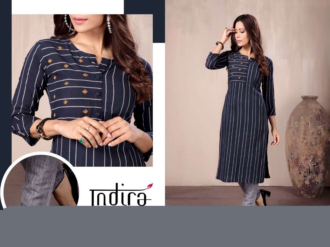 IN LINE BY INDIRA 4601 TO 4606 SERIES DESIGNER STYLISH FANCY COLORFUL BEAUTIFUL PARTY WEAR & ETHNIC WEAR COLLECTION COTTON WEAVED KURTIS WITH BOTTOM AT WHOLESALE PRICE