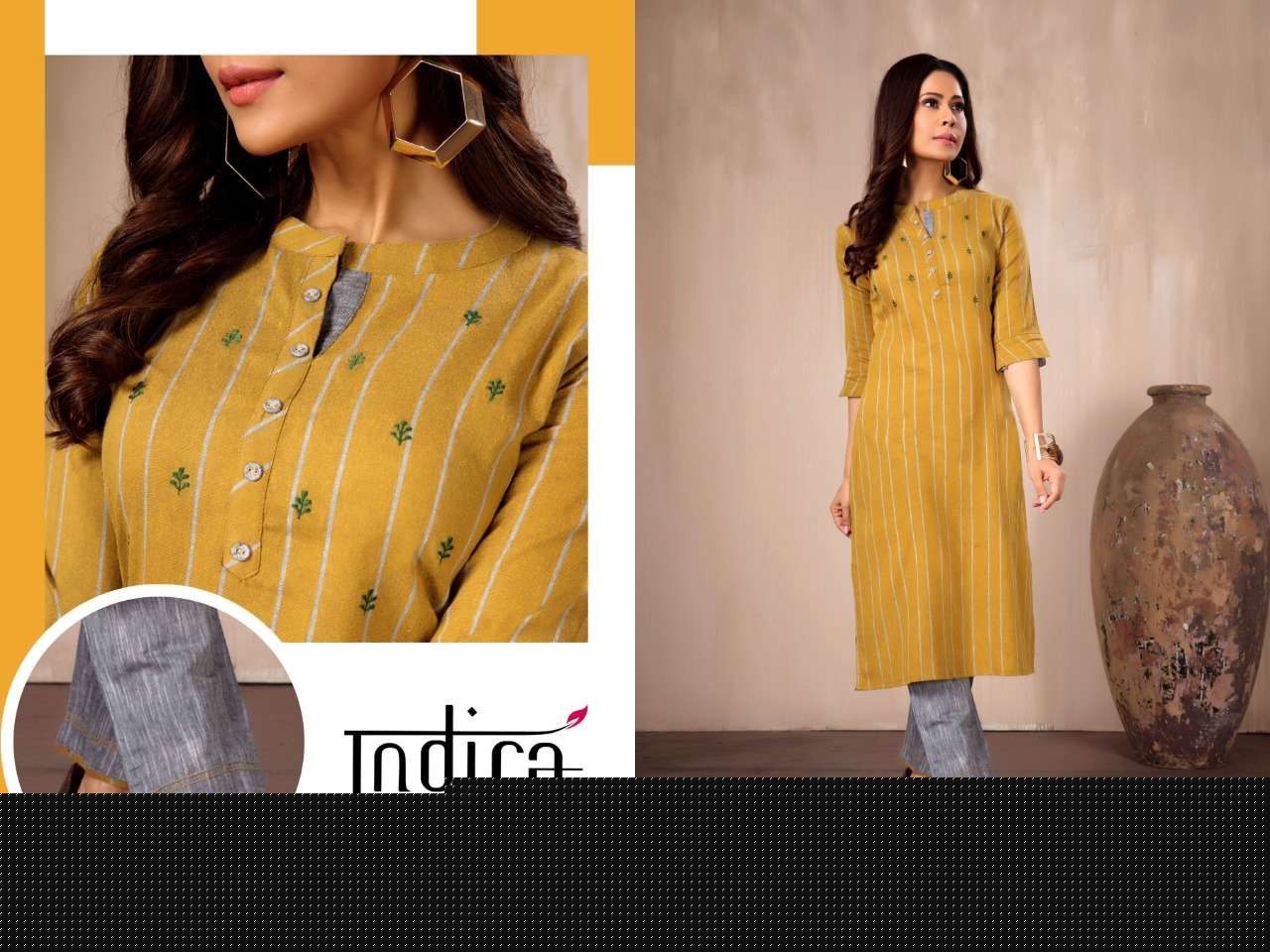 IN LINE BY INDIRA 4601 TO 4606 SERIES DESIGNER STYLISH FANCY COLORFUL BEAUTIFUL PARTY WEAR & ETHNIC WEAR COLLECTION COTTON WEAVED KURTIS WITH BOTTOM AT WHOLESALE PRICE