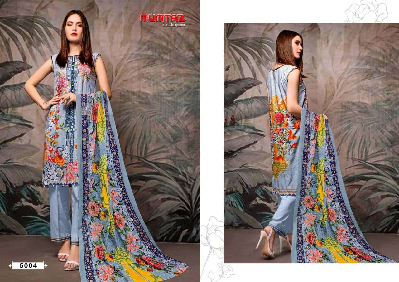 MUMTAZ VOL-5 BY MADHAV FASHION 5001 TO 5010 SERIES INDIAN TRADITIONAL WEAR COLLECTION BEAUTIFUL STYLISH FANCY COLORFUL PARTY WEAR & OCCASIONAL WEAR PURE COTTON PRINT DRESSES AT WHOLESALE PRICE