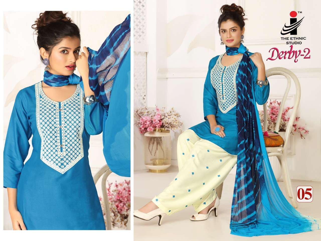 DERBY VOL-2 BY THE ETHNIC STUDIO 01 TO 08 SERIES BEAUTIFUL SUITS COLORFUL STYLISH FANCY CASUAL WEAR & ETHNIC WEAR RAYON WORK DRESSES AT WHOLESALE PRICE