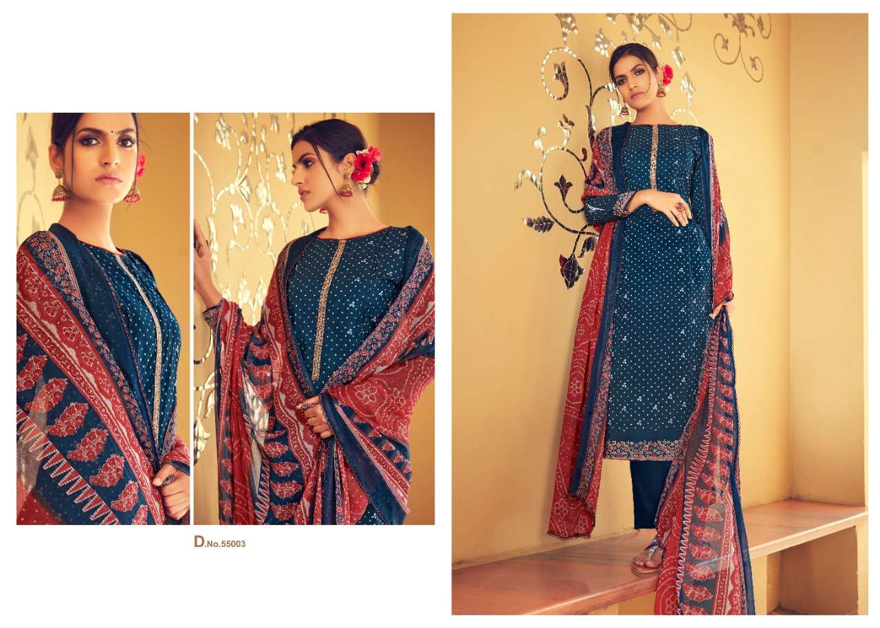 SABRANG BY ANKIT TEXTILE 55001 TO 55008 SERIES BEAUTIFUL SUITS COLORFUL STYLISH FANCY CASUAL WEAR & ETHNIC WEAR HEAVY LAWN COTTON DIGITAL PRINT WITH EMBROIDERY DRESSES AT WHOLESALE PRICE