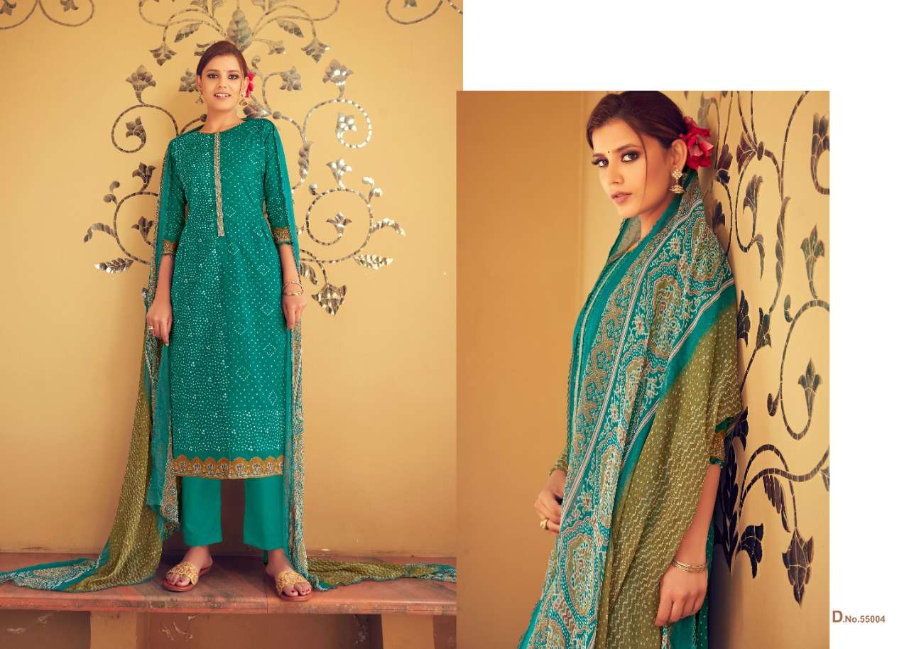SABRANG BY ANKIT TEXTILE 55001 TO 55008 SERIES BEAUTIFUL SUITS COLORFUL STYLISH FANCY CASUAL WEAR & ETHNIC WEAR HEAVY LAWN COTTON DIGITAL PRINT WITH EMBROIDERY DRESSES AT WHOLESALE PRICE