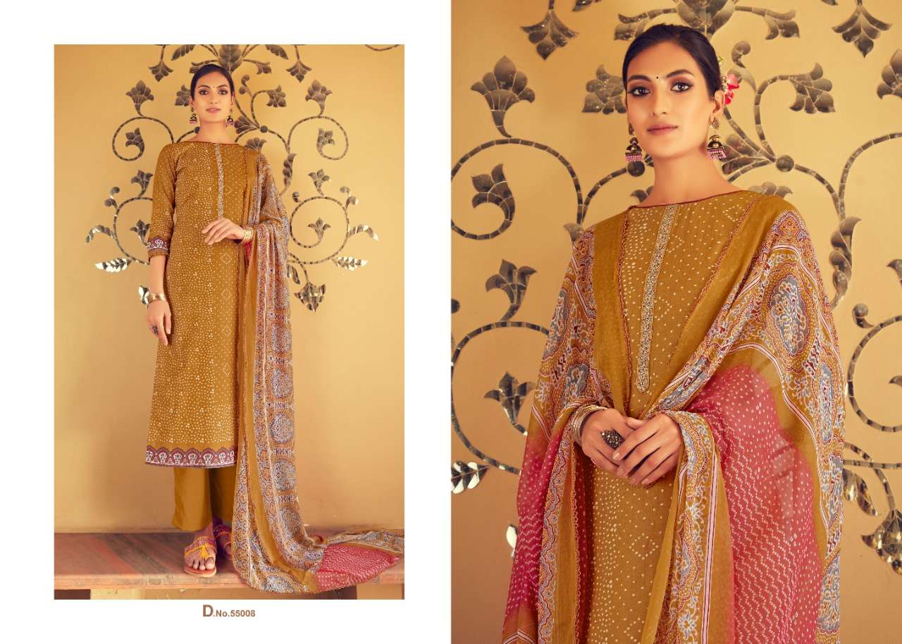 SABRANG BY ANKIT TEXTILE 55001 TO 55008 SERIES BEAUTIFUL SUITS COLORFUL STYLISH FANCY CASUAL WEAR & ETHNIC WEAR HEAVY LAWN COTTON DIGITAL PRINT WITH EMBROIDERY DRESSES AT WHOLESALE PRICE