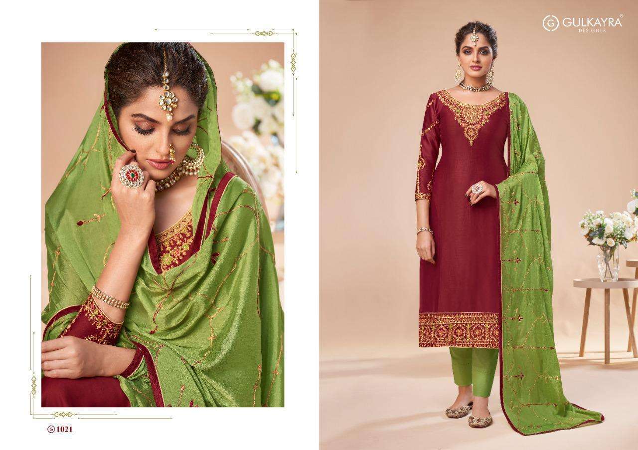 REHANA BY GULKAYRA DESIGNER 1021 TO 1026 SERIES BEAUTIFUL SUITS COLORFUL STYLISH FANCY CASUAL WEAR & ETHNIC WEAR JAM SILK EMBROIDERED DRESSES AT WHOLESALE PRICE