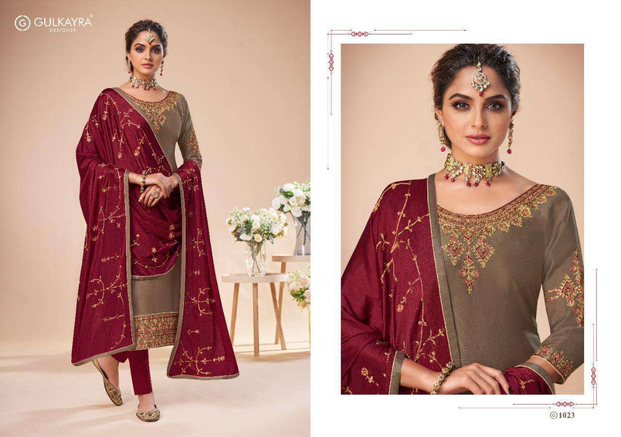 REHANA BY GULKAYRA DESIGNER 1021 TO 1026 SERIES BEAUTIFUL SUITS COLORFUL STYLISH FANCY CASUAL WEAR & ETHNIC WEAR JAM SILK EMBROIDERED DRESSES AT WHOLESALE PRICE