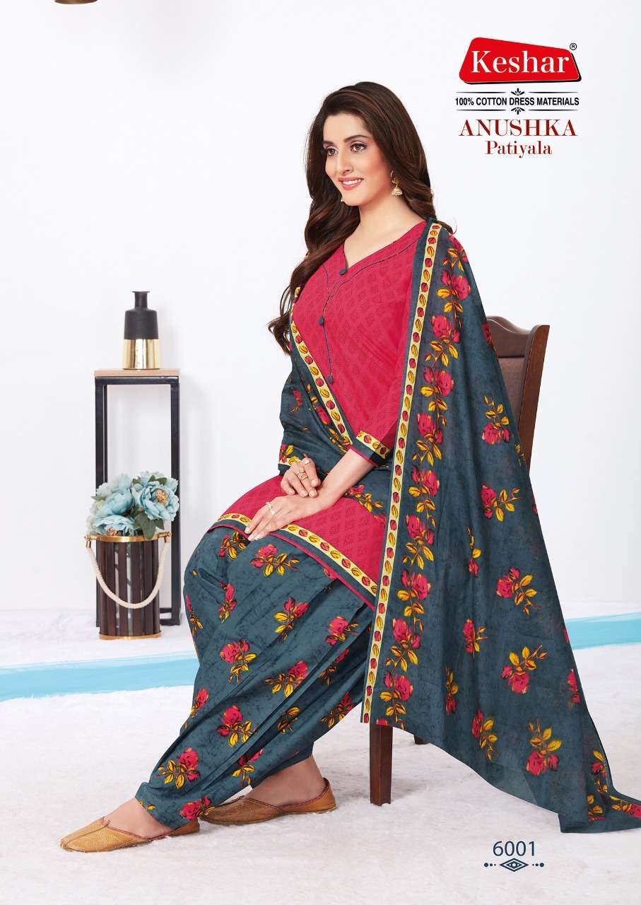 ANUSHKA PATIYALA VOL-6 BY KESHAR 6001 TO 6010 SERIES BEAUTIFUL SUITS STYLISH FANCY COLORFUL CASUAL WEAR & ETHNIC WEAR PURE COTTON DRESSES AT WHOLESALE PRICE