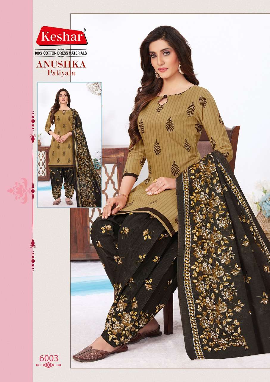 ANUSHKA PATIYALA VOL-6 BY KESHAR 6001 TO 6010 SERIES BEAUTIFUL SUITS STYLISH FANCY COLORFUL CASUAL WEAR & ETHNIC WEAR PURE COTTON DRESSES AT WHOLESALE PRICE