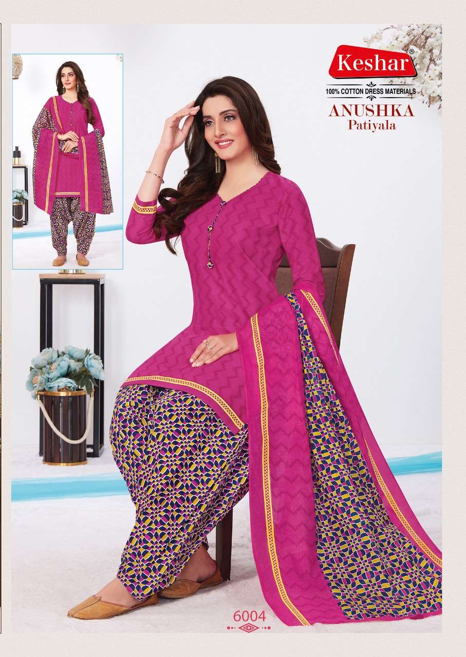 ANUSHKA PATIYALA VOL-6 BY KESHAR 6001 TO 6010 SERIES BEAUTIFUL SUITS STYLISH FANCY COLORFUL CASUAL WEAR & ETHNIC WEAR PURE COTTON DRESSES AT WHOLESALE PRICE