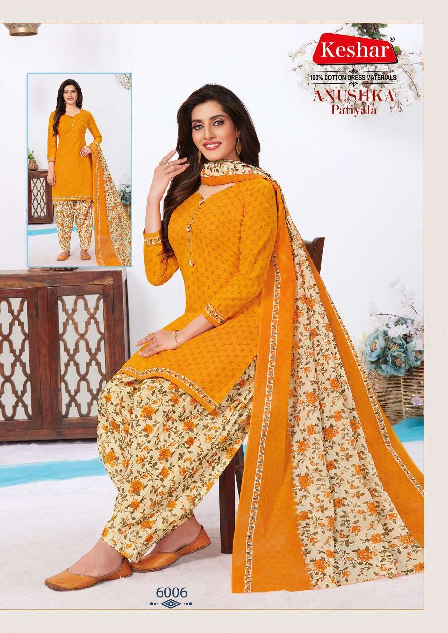 ANUSHKA PATIYALA VOL-6 BY KESHAR 6001 TO 6010 SERIES BEAUTIFUL SUITS STYLISH FANCY COLORFUL CASUAL WEAR & ETHNIC WEAR PURE COTTON DRESSES AT WHOLESALE PRICE