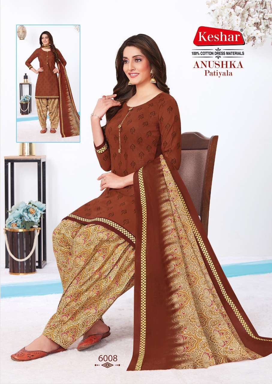 ANUSHKA PATIYALA VOL-6 BY KESHAR 6001 TO 6010 SERIES BEAUTIFUL SUITS STYLISH FANCY COLORFUL CASUAL WEAR & ETHNIC WEAR PURE COTTON DRESSES AT WHOLESALE PRICE