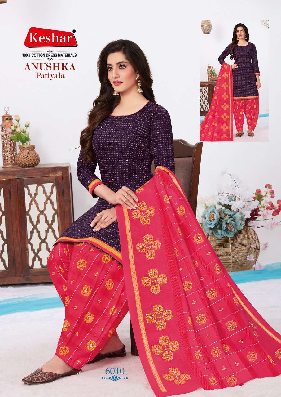 ANUSHKA PATIYALA VOL-6 BY KESHAR 6001 TO 6010 SERIES BEAUTIFUL SUITS STYLISH FANCY COLORFUL CASUAL WEAR & ETHNIC WEAR PURE COTTON DRESSES AT WHOLESALE PRICE