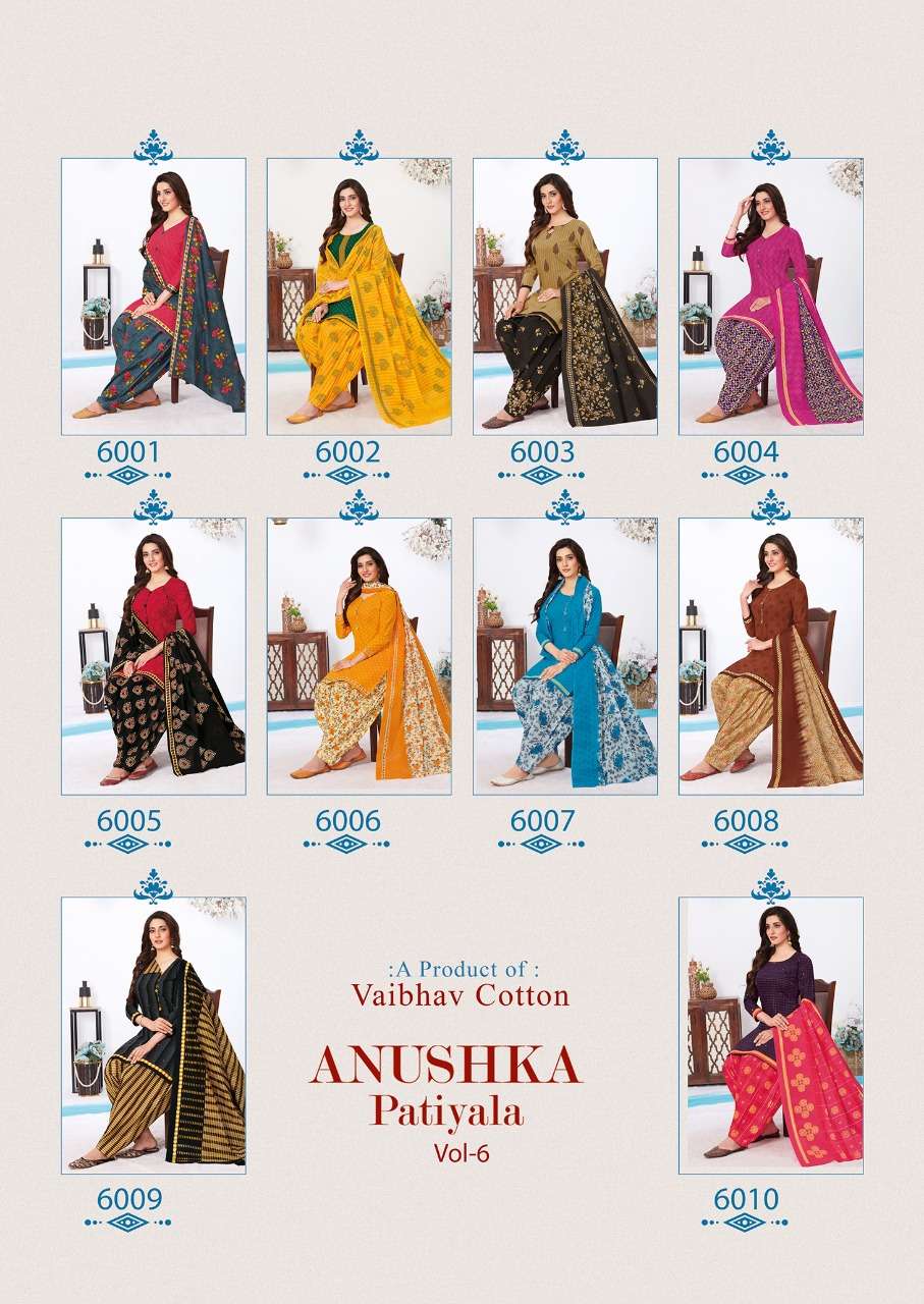 ANUSHKA PATIYALA VOL-6 BY KESHAR 6001 TO 6010 SERIES BEAUTIFUL SUITS STYLISH FANCY COLORFUL CASUAL WEAR & ETHNIC WEAR PURE COTTON DRESSES AT WHOLESALE PRICE