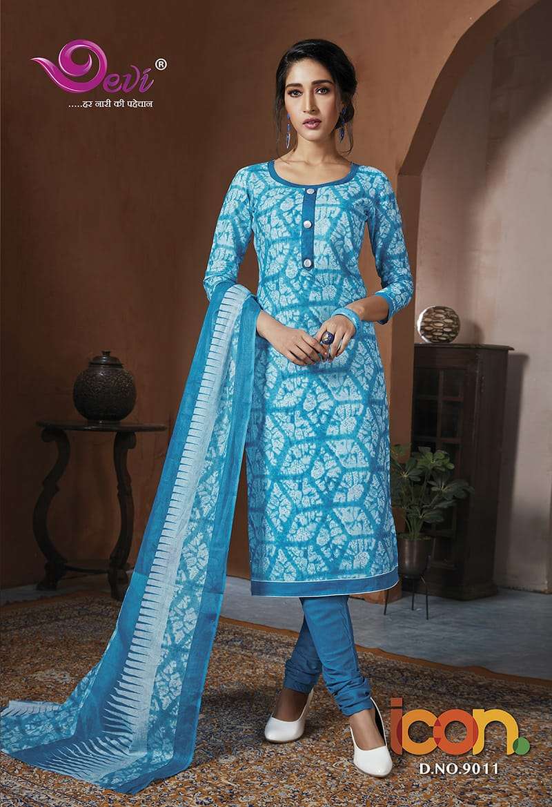 ICON VOL-9 BY DEVI 9001 TO 9012 SERIES INDIAN DESIGNER TRADITIONAL WEAR COLLECTION BEAUTIFUL STYLISH FANCY COLORFUL PARTY WEAR & OCCASIONAL WEAR COTTON DRESSES AT WHOLESALE PRICE