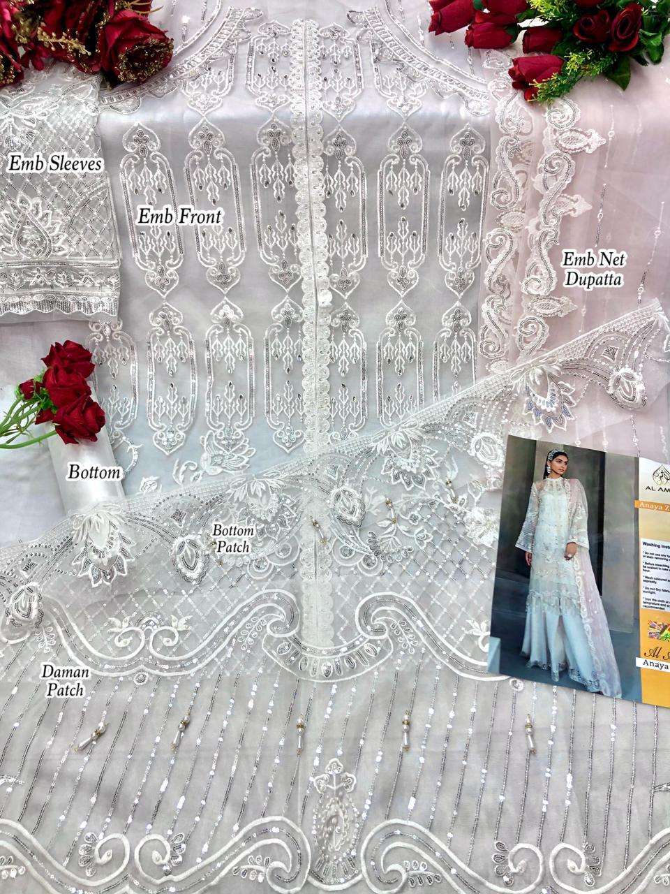 Anaya Zf 27 By Al Amra Designer Festive Suits Collection Beautiful Stylish Fancy Colorful Party Wear & Occasional Wear Butterfly Net With Embroidered Dresses At Wholesale Price
