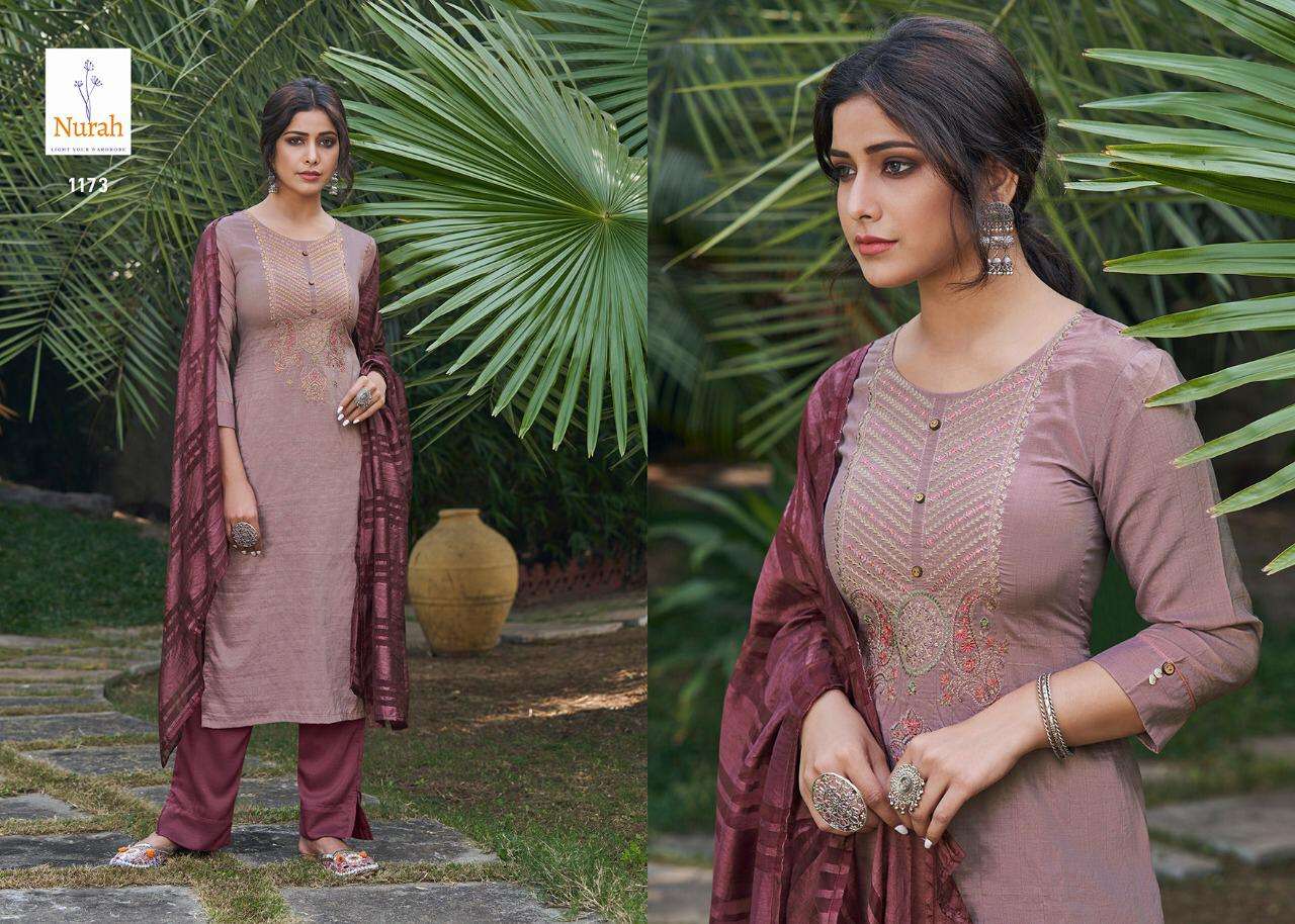 NIKUNJ BY NURAH 1171 TO 1174 SERIES BEAUTIFUL SUITS COLORFUL STYLISH FANCY CASUAL WEAR & ETHNIC WEAR CHINNON SILK DRESSES AT WHOLESALE PRICE