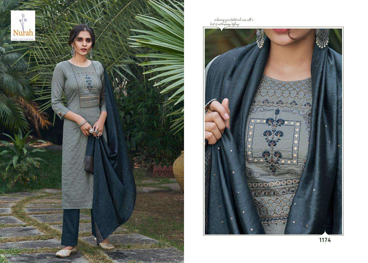 NIKUNJ BY NURAH 1171 TO 1174 SERIES BEAUTIFUL SUITS COLORFUL STYLISH FANCY CASUAL WEAR & ETHNIC WEAR CHINNON SILK DRESSES AT WHOLESALE PRICE