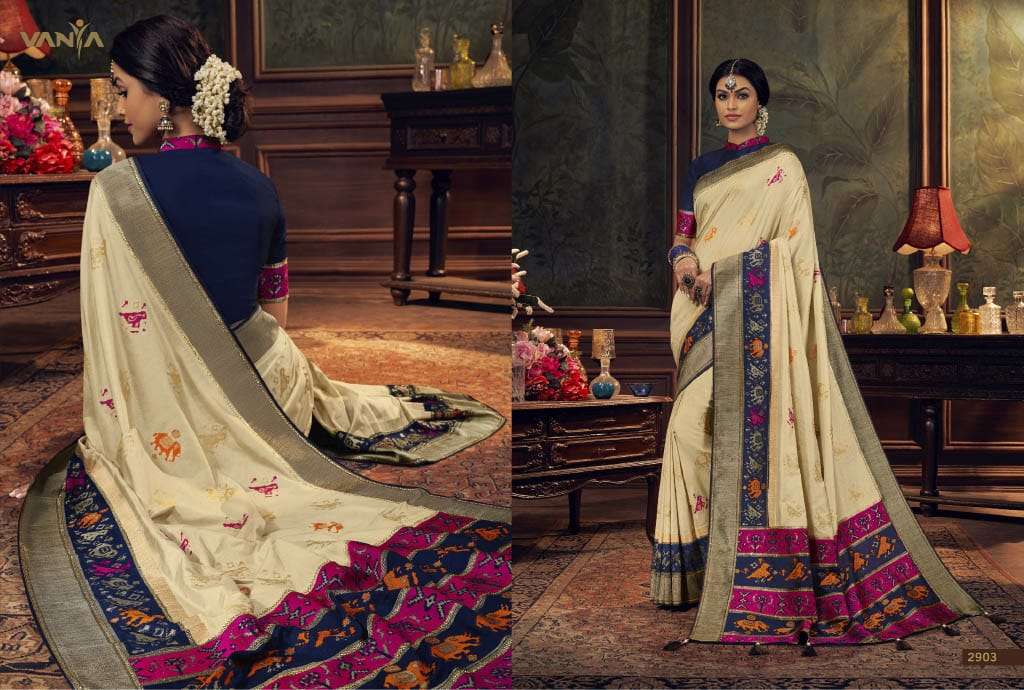 VANYA VOL-19 BY VANYA 2901 TO 2911 SERIES INDIAN TRADITIONAL WEAR COLLECTION BEAUTIFUL STYLISH FANCY COLORFUL PARTY WEAR & OCCASIONAL WEAR SILK SAREES AT WHOLESALE PRICE
