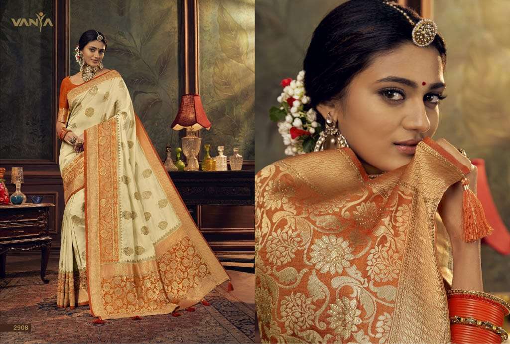 VANYA VOL-19 BY VANYA 2901 TO 2911 SERIES INDIAN TRADITIONAL WEAR COLLECTION BEAUTIFUL STYLISH FANCY COLORFUL PARTY WEAR & OCCASIONAL WEAR SILK SAREES AT WHOLESALE PRICE