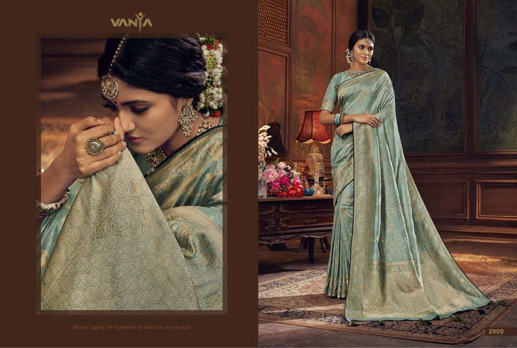 VANYA VOL-19 BY VANYA 2901 TO 2911 SERIES INDIAN TRADITIONAL WEAR COLLECTION BEAUTIFUL STYLISH FANCY COLORFUL PARTY WEAR & OCCASIONAL WEAR SILK SAREES AT WHOLESALE PRICE