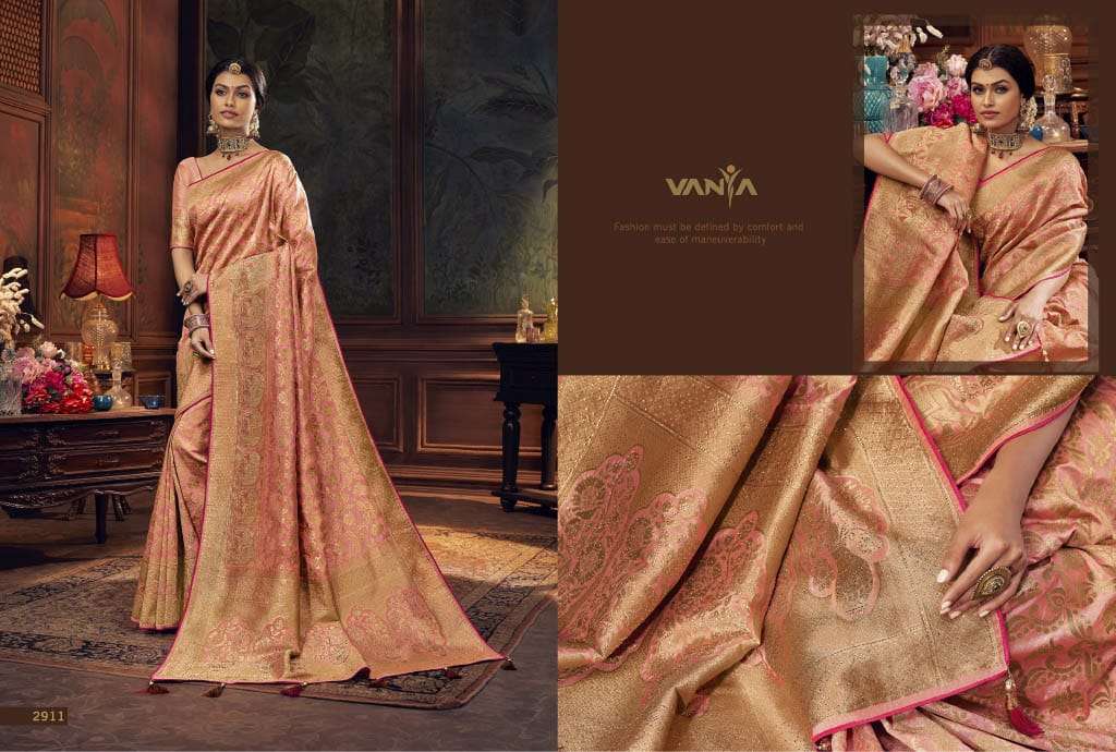 VANYA VOL-19 BY VANYA 2901 TO 2911 SERIES INDIAN TRADITIONAL WEAR COLLECTION BEAUTIFUL STYLISH FANCY COLORFUL PARTY WEAR & OCCASIONAL WEAR SILK SAREES AT WHOLESALE PRICE