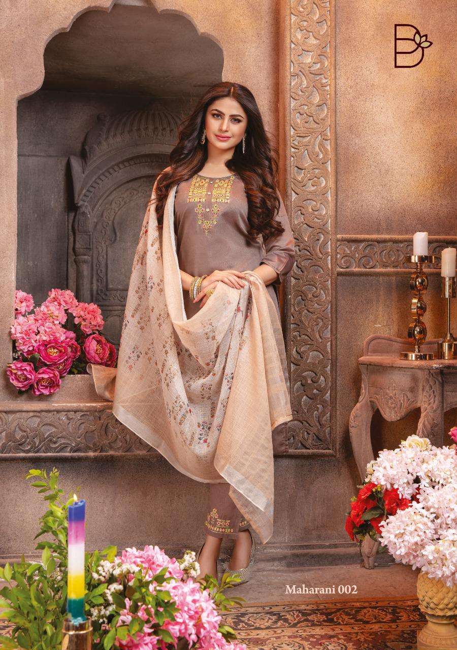 MAHARANI BY BENBAA 001 TO 008 SERIES BEAUTIFUL SUITS COLORFUL STYLISH FANCY CASUAL WEAR & ETHNIC WEAR CHANDERI SILK WITH THREAD WORK DRESSES AT WHOLESALE PRICE