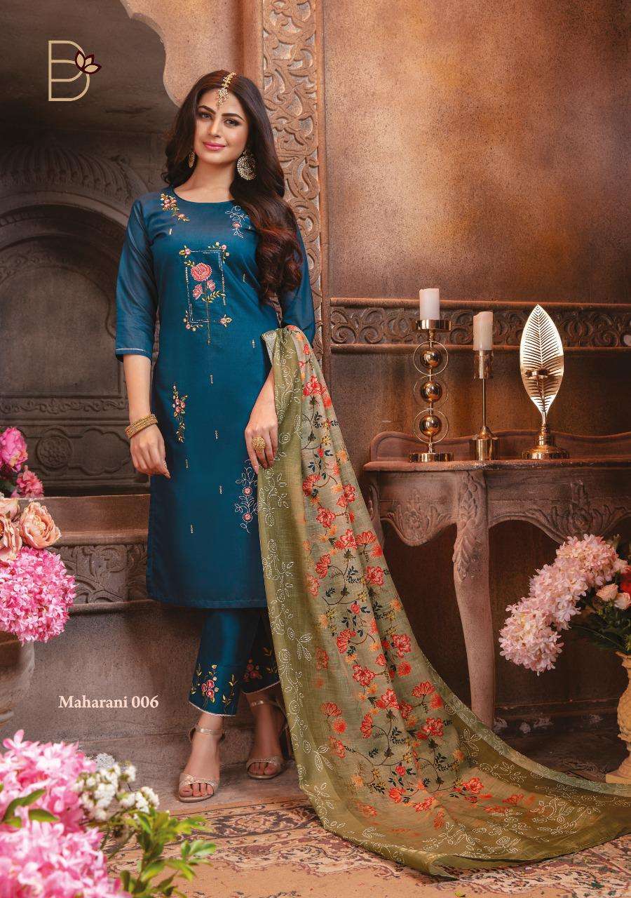 MAHARANI BY BENBAA 001 TO 008 SERIES BEAUTIFUL SUITS COLORFUL STYLISH FANCY CASUAL WEAR & ETHNIC WEAR CHANDERI SILK WITH THREAD WORK DRESSES AT WHOLESALE PRICE