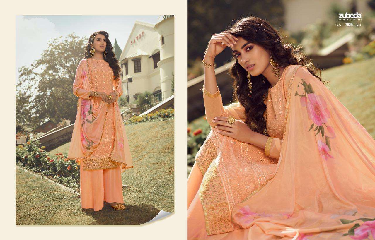 AVANTIKA VOL-2 BY ZUBEDA 21801 TO 21806 SERIES DESIGNER SUITS COLLECTION BEAUTIFUL STYLISH FANCY COLORFUL PARTY WEAR & OCCASIONAL WEAR REAL GEORGETTE EMBROIDERED DRESSES AT WHOLESALE PRICE