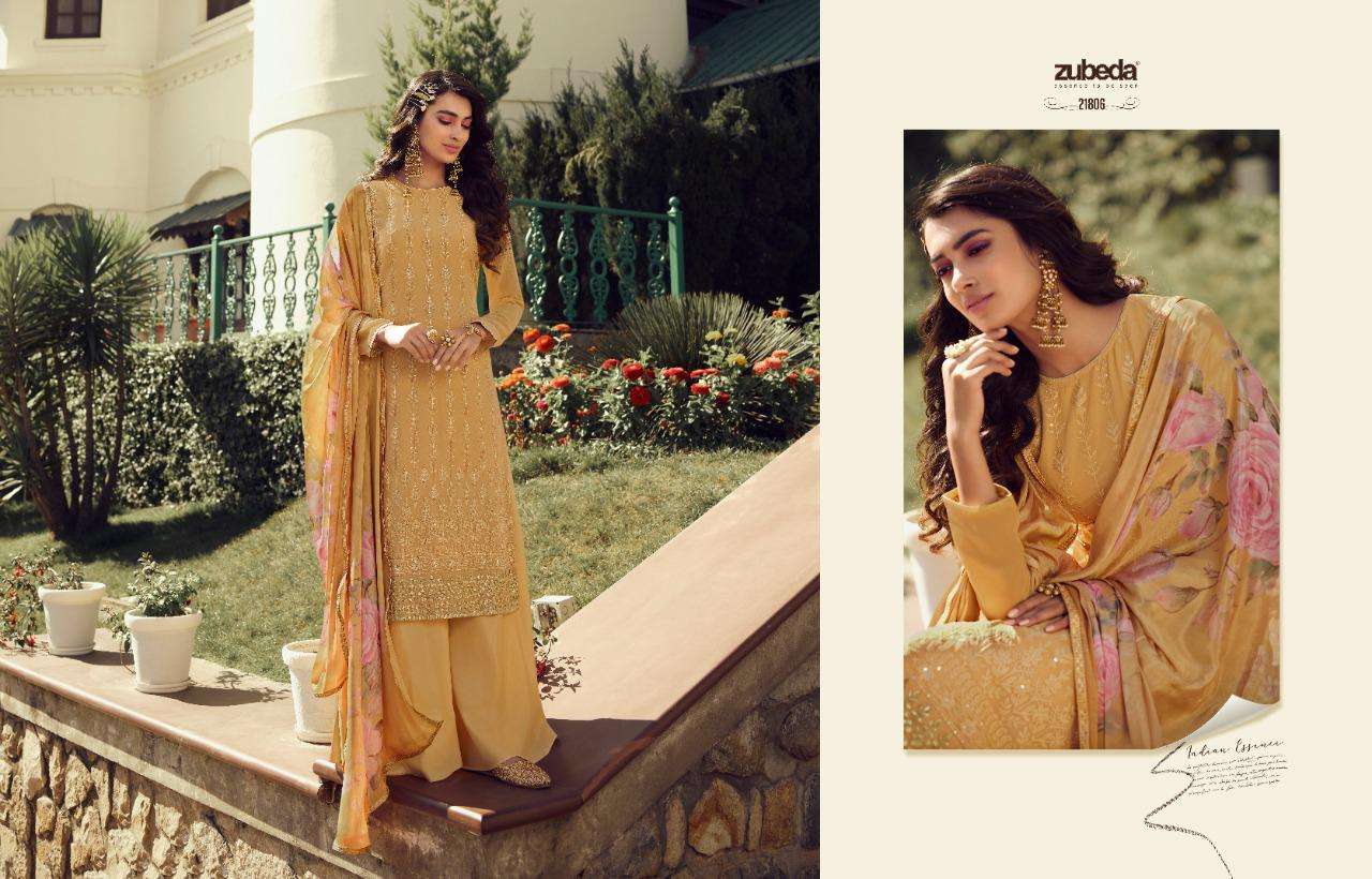 AVANTIKA VOL-2 BY ZUBEDA 21801 TO 21806 SERIES DESIGNER SUITS COLLECTION BEAUTIFUL STYLISH FANCY COLORFUL PARTY WEAR & OCCASIONAL WEAR REAL GEORGETTE EMBROIDERED DRESSES AT WHOLESALE PRICE