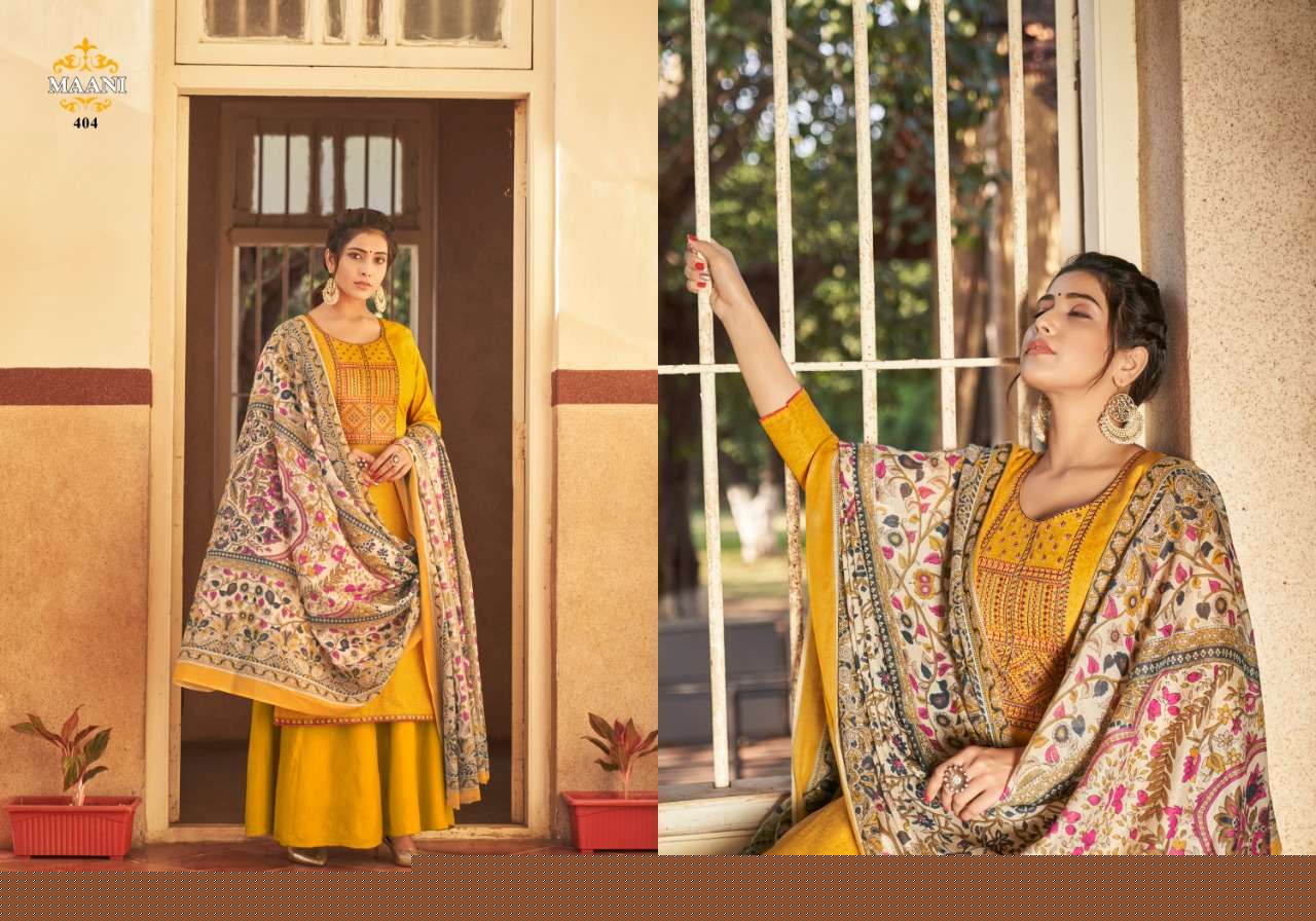 MAANI VOL-4 BY LAVINA 401 TO 406 SERIES BEAUTIFUL SUITS STYLISH FANCY COLORFUL PARTY WEAR & OCCASIONAL WEAR PURE COTTON EMBROIDERED DRESSES AT WHOLESALE PRICE