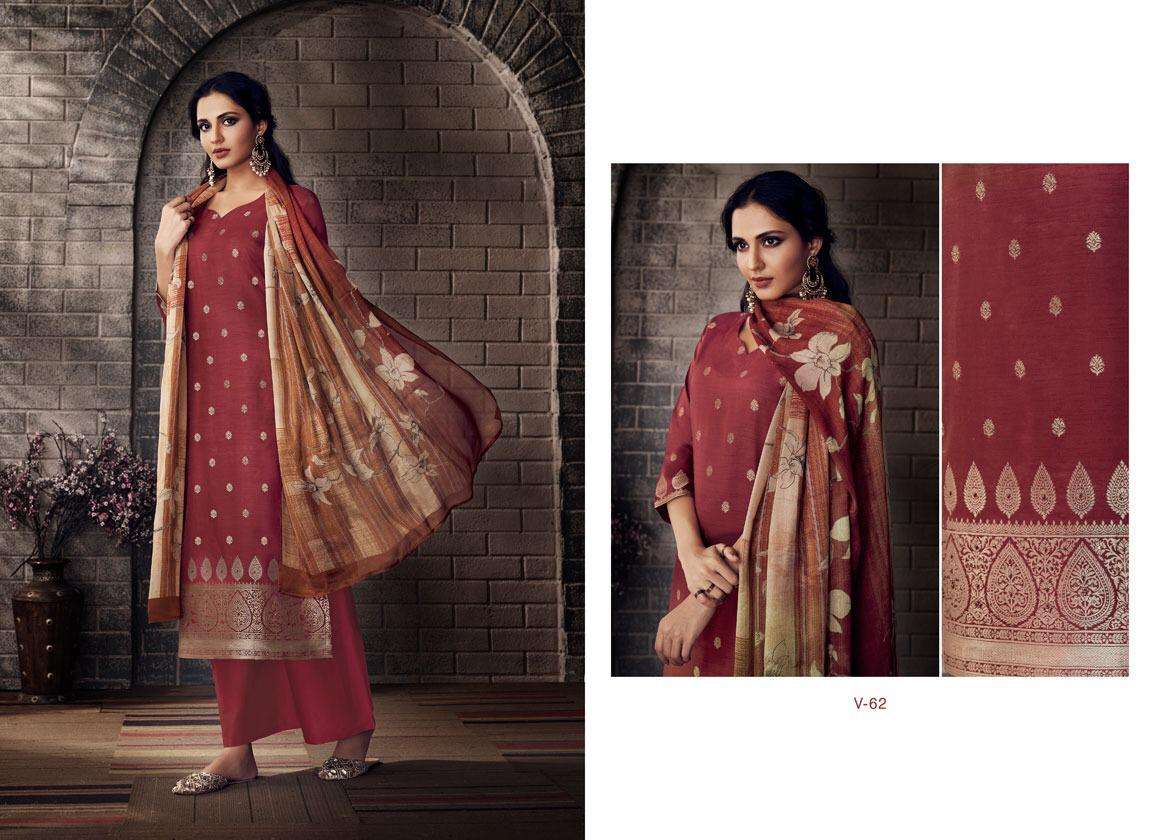 AANYA BY VARINA 61 TO 67 SERIES BEAUTIFUL SUITS COLORFUL STYLISH FANCY CASUAL WEAR & ETHNIC WEAR BANARASI JACQUARD WITH HANDWORK DRESSES AT WHOLESALE PRICE