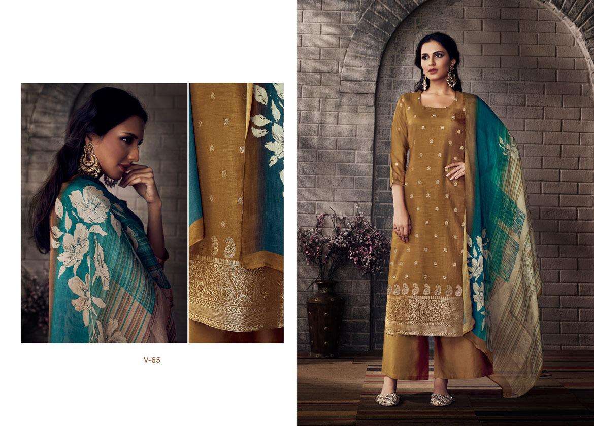 AANYA BY VARINA 61 TO 67 SERIES BEAUTIFUL SUITS COLORFUL STYLISH FANCY CASUAL WEAR & ETHNIC WEAR BANARASI JACQUARD WITH HANDWORK DRESSES AT WHOLESALE PRICE