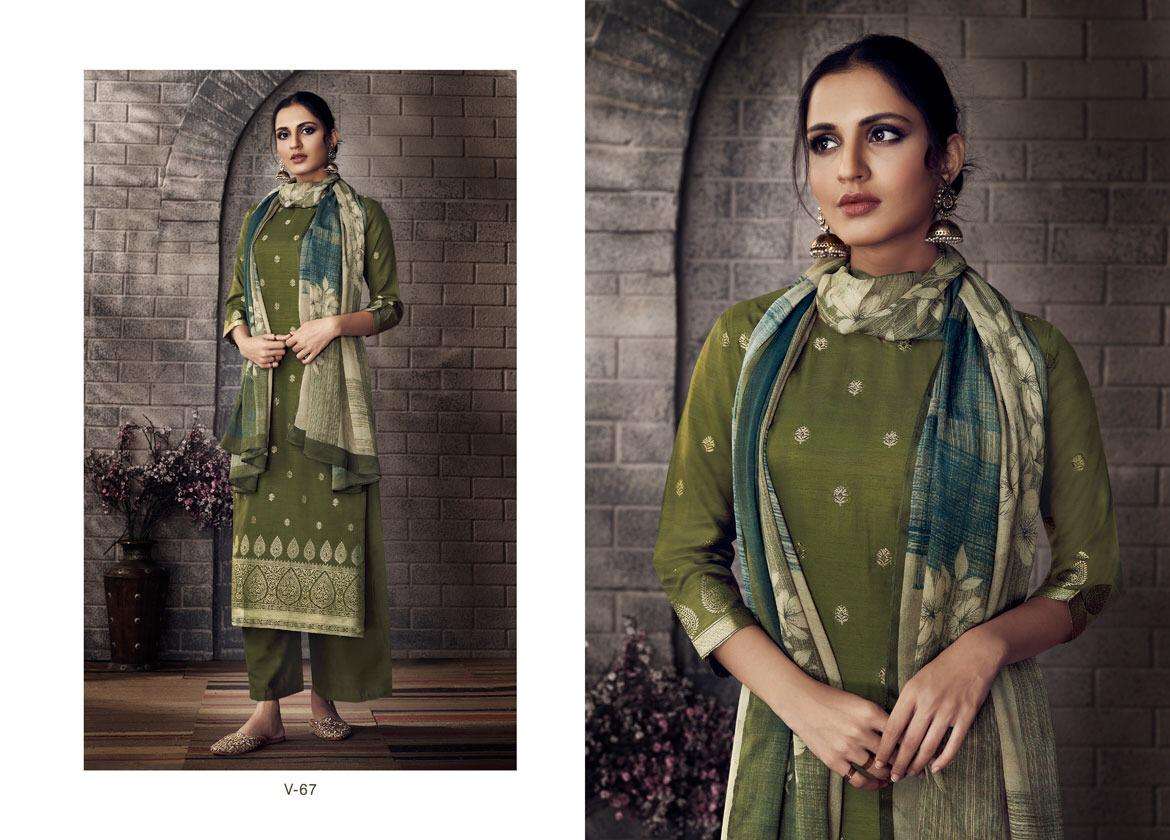 AANYA BY VARINA 61 TO 67 SERIES BEAUTIFUL SUITS COLORFUL STYLISH FANCY CASUAL WEAR & ETHNIC WEAR BANARASI JACQUARD WITH HANDWORK DRESSES AT WHOLESALE PRICE