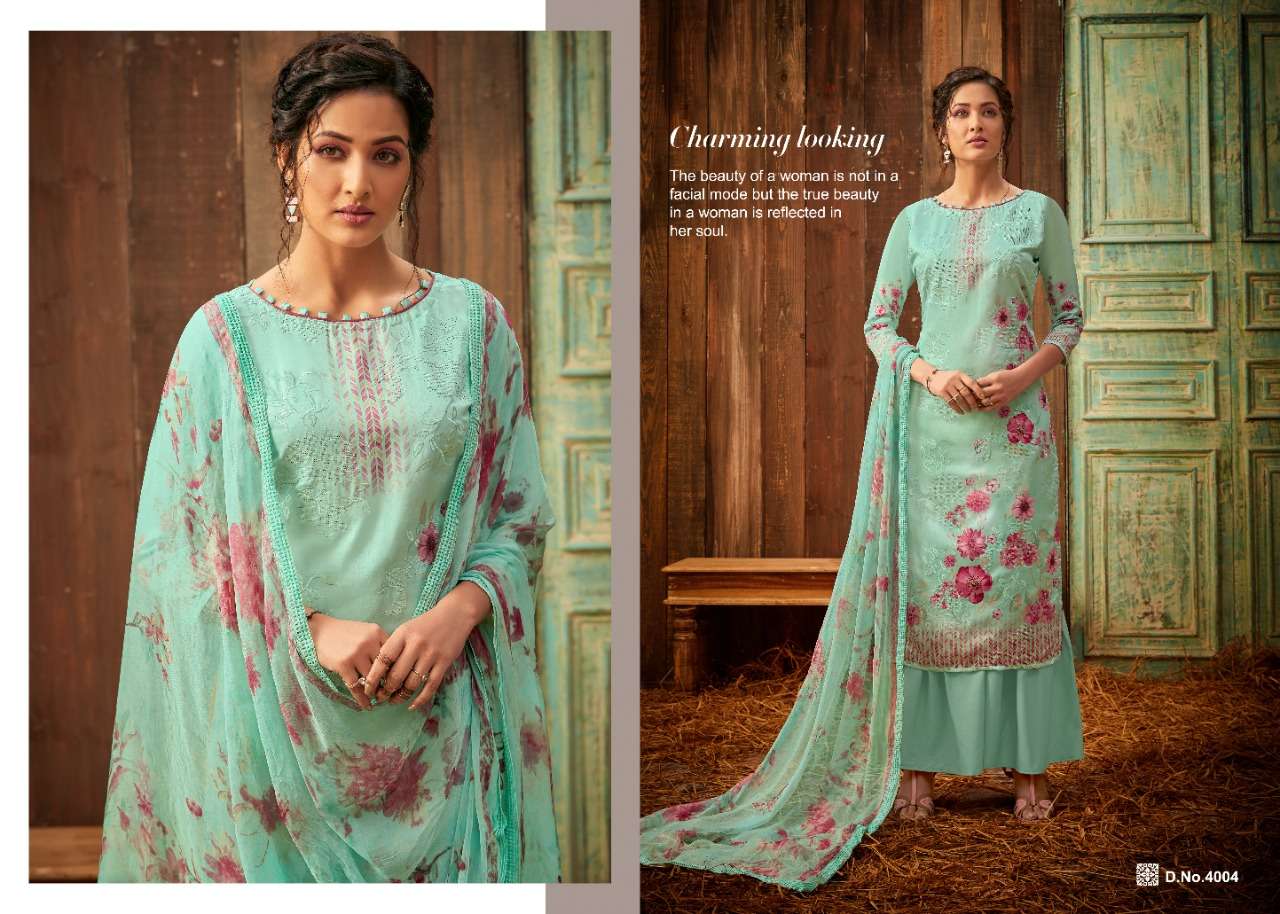 TAHIRA VOL-4 BY ZSM 4001 TO 4008 SERIES BEAUTIFUL SUITS COLORFUL STYLISH FANCY CASUAL WEAR & ETHNIC WEAR JAM SATIN DIGITAL PRINT EMBROIDERED DRESSES AT WHOLESALE PRICE