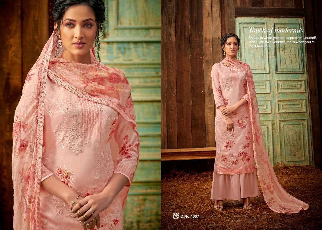 TAHIRA VOL-4 BY ZSM 4001 TO 4008 SERIES BEAUTIFUL SUITS COLORFUL STYLISH FANCY CASUAL WEAR & ETHNIC WEAR JAM SATIN DIGITAL PRINT EMBROIDERED DRESSES AT WHOLESALE PRICE