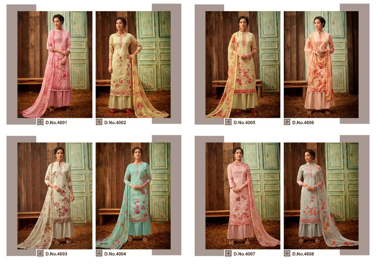 TAHIRA VOL-4 BY ZSM 4001 TO 4008 SERIES BEAUTIFUL SUITS COLORFUL STYLISH FANCY CASUAL WEAR & ETHNIC WEAR JAM SATIN DIGITAL PRINT EMBROIDERED DRESSES AT WHOLESALE PRICE