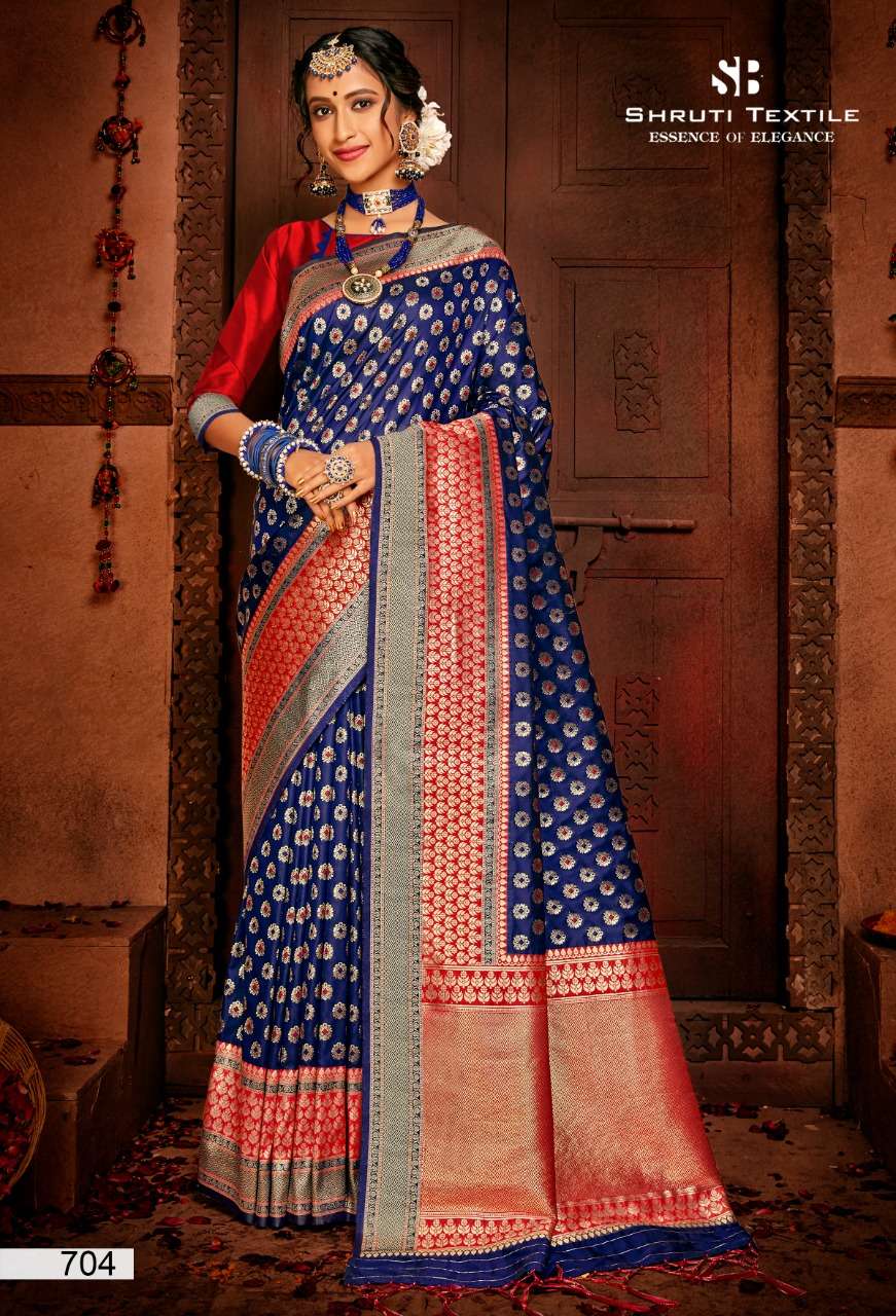 SHRUTI 700 SERIES BY SHRUTI 701 TO 712 SERIES INDIAN TRADITIONAL WEAR COLLECTION BEAUTIFUL STYLISH FANCY COLORFUL PARTY WEAR & OCCASIONAL WEAR SOFT SILK SAREES AT WHOLESALE PRICE
