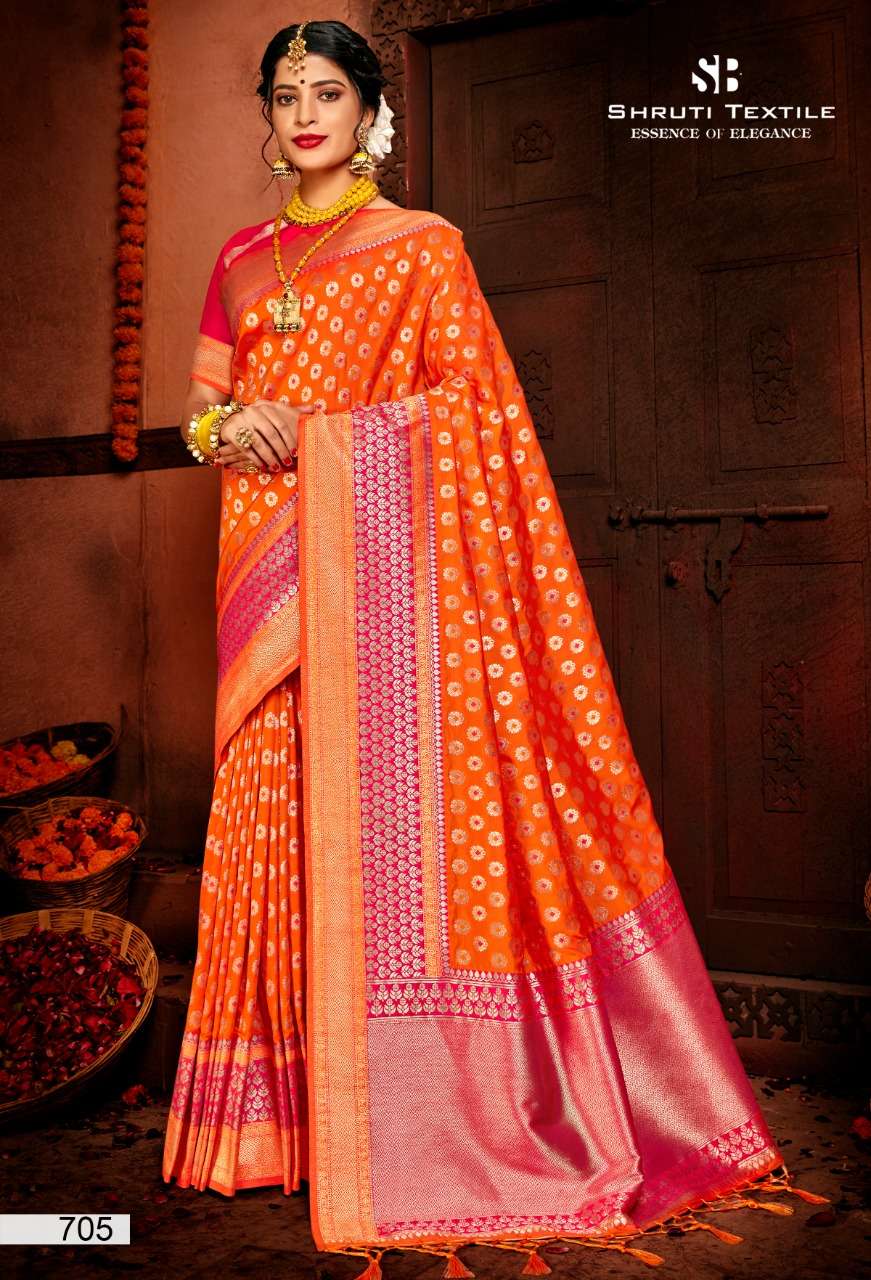 SHRUTI 700 SERIES BY SHRUTI 701 TO 712 SERIES INDIAN TRADITIONAL WEAR COLLECTION BEAUTIFUL STYLISH FANCY COLORFUL PARTY WEAR & OCCASIONAL WEAR SOFT SILK SAREES AT WHOLESALE PRICE