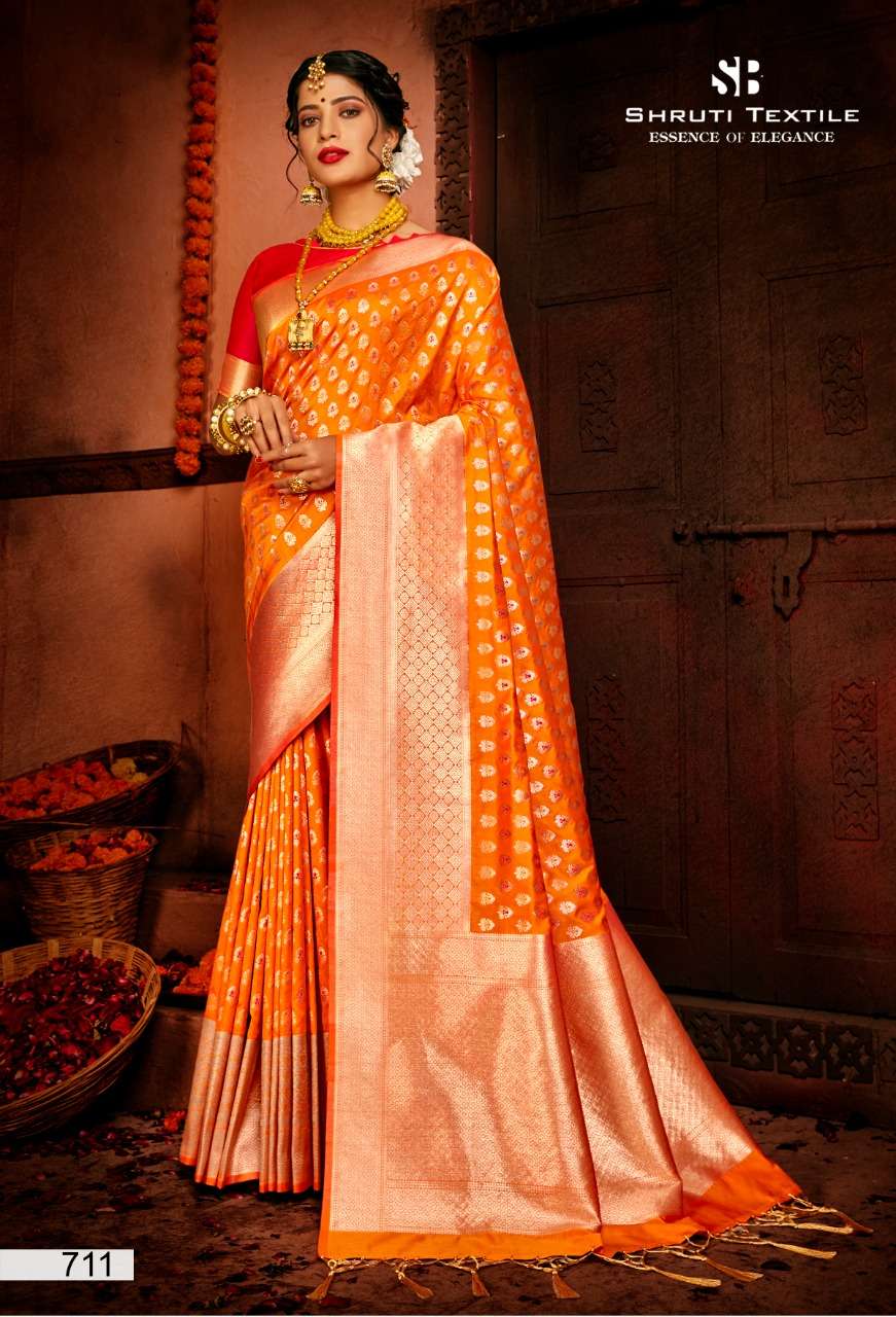 SHRUTI 700 SERIES BY SHRUTI 701 TO 712 SERIES INDIAN TRADITIONAL WEAR COLLECTION BEAUTIFUL STYLISH FANCY COLORFUL PARTY WEAR & OCCASIONAL WEAR SOFT SILK SAREES AT WHOLESALE PRICE