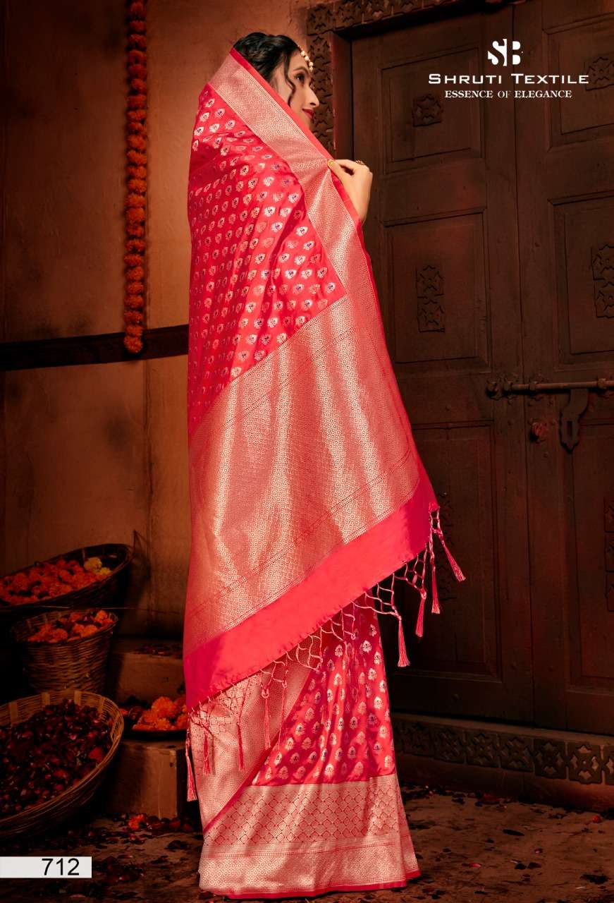 SHRUTI 700 SERIES BY SHRUTI 701 TO 712 SERIES INDIAN TRADITIONAL WEAR COLLECTION BEAUTIFUL STYLISH FANCY COLORFUL PARTY WEAR & OCCASIONAL WEAR SOFT SILK SAREES AT WHOLESALE PRICE