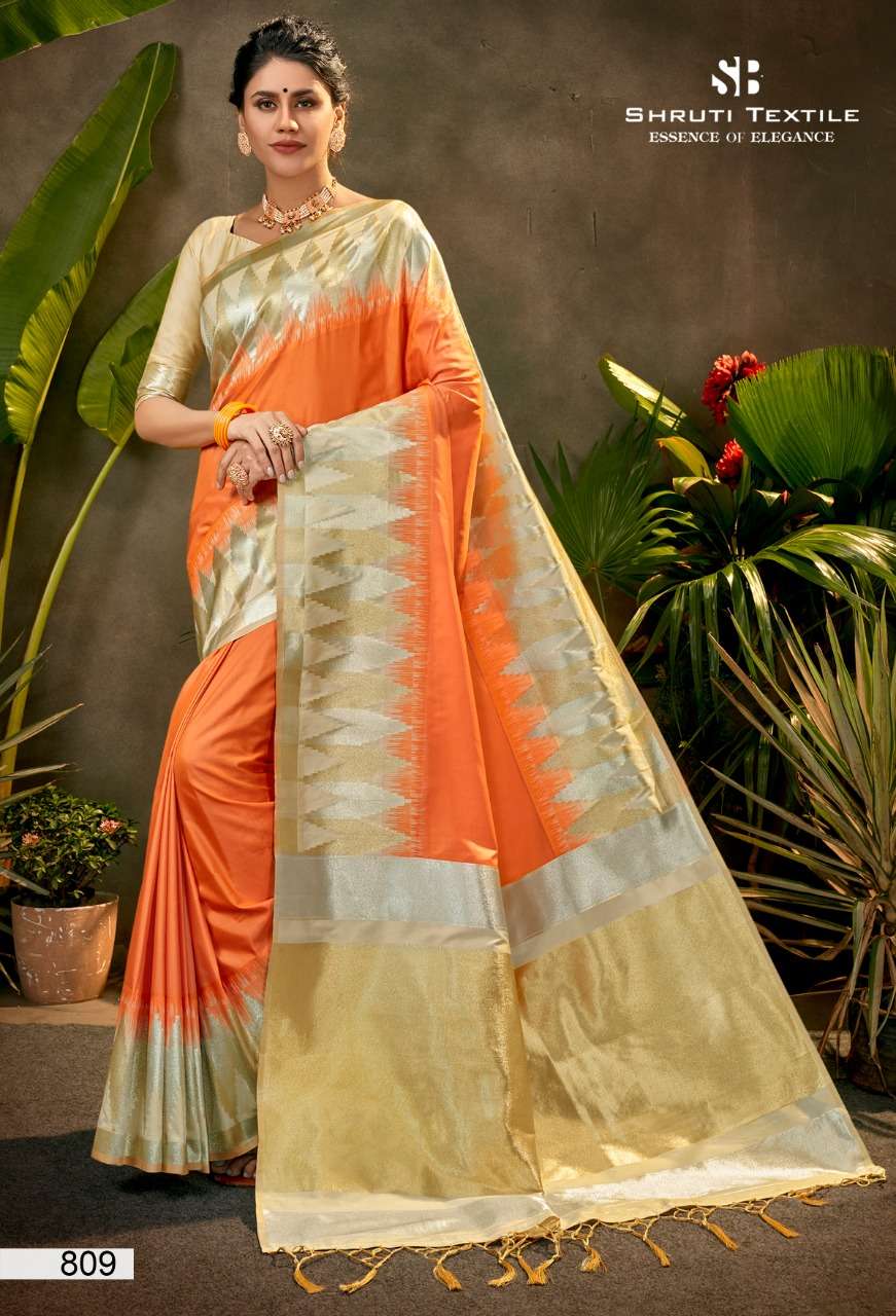 SHRUTI 800 SERIES BY SHRUTI 801 TO 812 SERIES INDIAN TRADITIONAL WEAR COLLECTION BEAUTIFUL STYLISH FANCY COLORFUL PARTY WEAR & OCCASIONAL WEAR SOFT SILK SAREES AT WHOLESALE PRICE